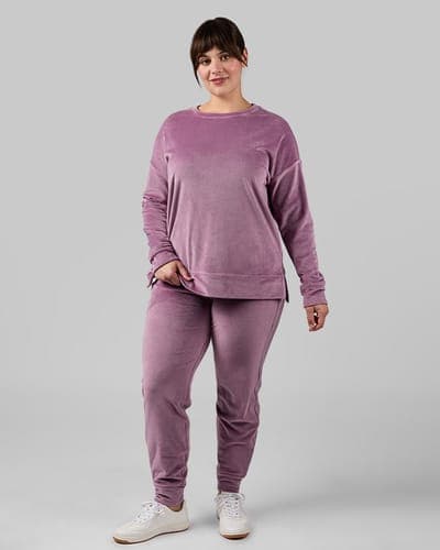 WOMEN'S VELOUR LUXE RIB CREW TOP 40