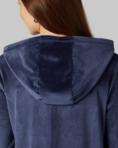 WOMEN'S SOFT VELOUR HOODED FULL ZIP 3