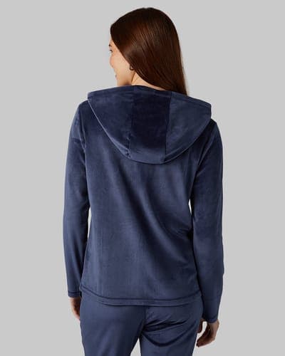 WOMEN'S SOFT VELOUR HOODED FULL ZIP 5