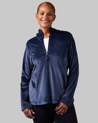 WOMEN'S SOFT VELOUR HOODED FULL ZIP 7