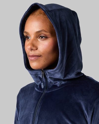 WOMEN'S SOFT VELOUR HOODED FULL ZIP 9