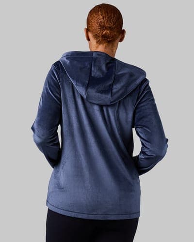 WOMEN'S SOFT VELOUR HOODED FULL ZIP 11