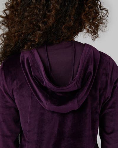 WOMEN'S SOFT VELOUR HOODED FULL ZIP 15