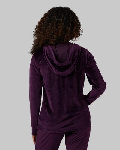 WOMEN'S SOFT VELOUR HOODED FULL ZIP 17