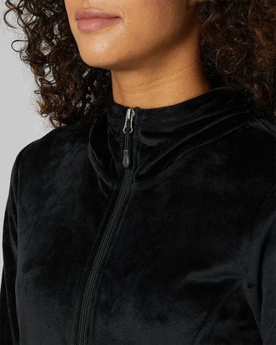 WOMEN'S SOFT VELOUR HOODED FULL ZIP 22