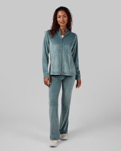 WOMEN'S SOFT VELOUR HOODED FULL ZIP 30