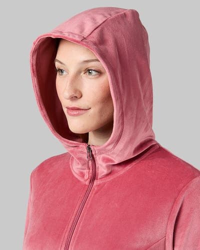 WOMEN'S SOFT VELOUR HOODED FULL ZIP 33