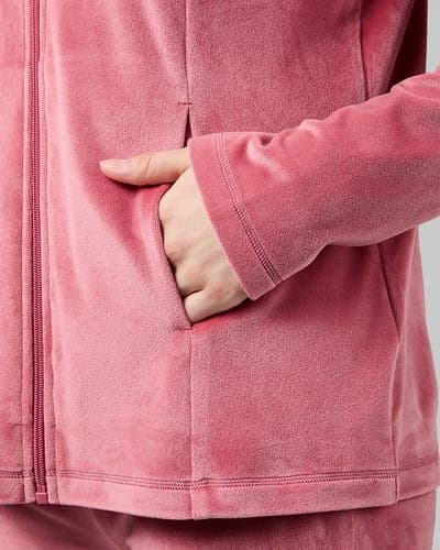 WOMEN'S SOFT VELOUR HOODED FULL ZIP 32