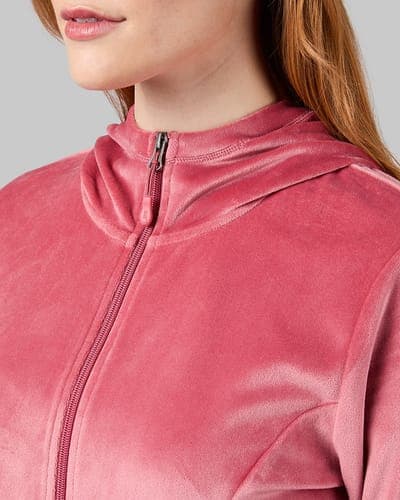 WOMEN'S SOFT VELOUR HOODED FULL ZIP 34