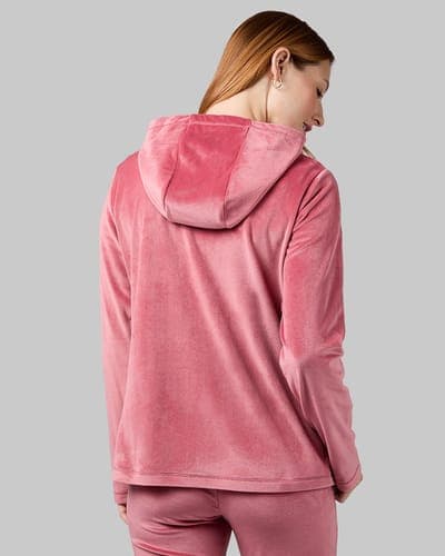 WOMEN'S SOFT VELOUR HOODED FULL ZIP 35