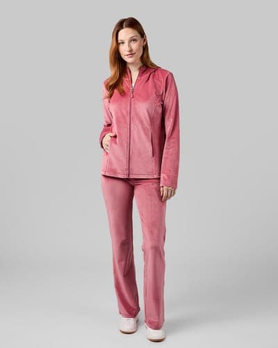 WOMEN'S SOFT VELOUR HOODED FULL ZIP 36