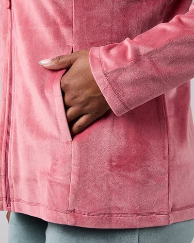 WOMEN'S SOFT VELOUR HOODED FULL ZIP 38