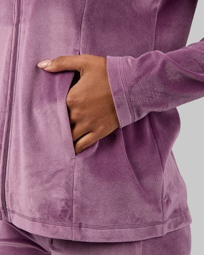 WOMEN'S SOFT VELOUR HOODED FULL ZIP 44