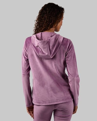 WOMEN'S SOFT VELOUR HOODED FULL ZIP 47