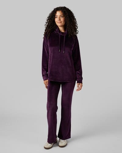 WOMEN'S HIGH-WAIST SOFT VELOUR FLARE PANT 4