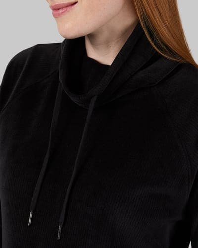 WOMEN'S VELOUR LUXE RIB FUNNEL NECK TOP 2