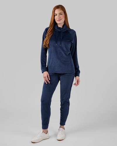 WOMEN'S VELOUR LUXE RIB FUNNEL NECK TOP 12