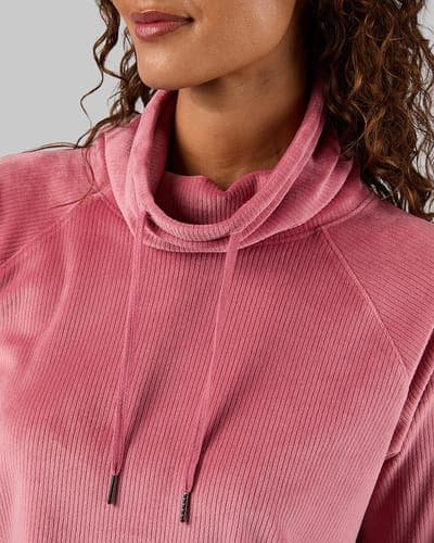 WOMEN'S VELOUR LUXE RIB FUNNEL NECK TOP 14