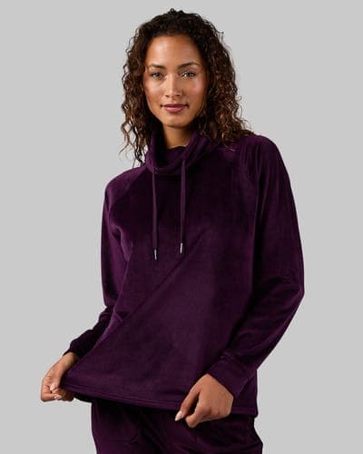 WOMEN'S VELOUR LUXE RIB FUNNEL NECK TOP 17