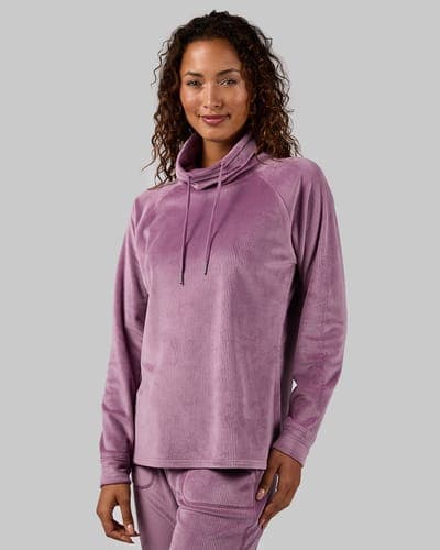 WOMEN'S VELOUR LUXE RIB FUNNEL NECK TOP 21