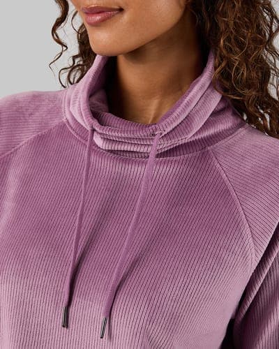WOMEN'S VELOUR LUXE RIB FUNNEL NECK TOP 22