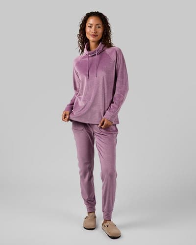 WOMEN'S VELOUR LUXE RIB FUNNEL NECK TOP 24