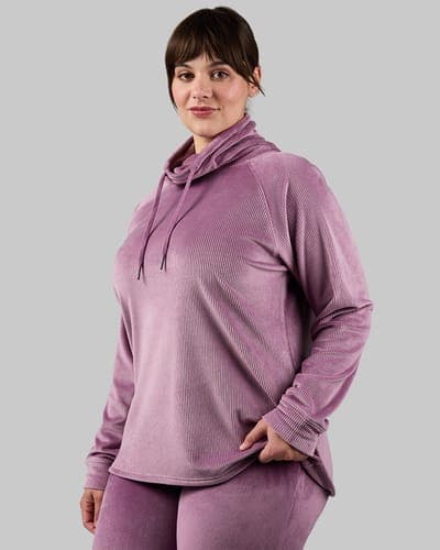WOMEN'S VELOUR LUXE RIB FUNNEL NECK TOP 25