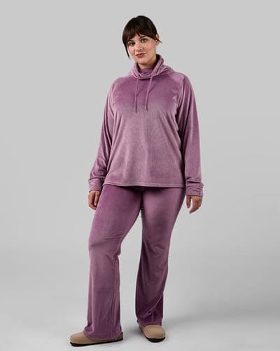 WOMEN'S VELOUR LUXE RIB FUNNEL NECK TOP 28
