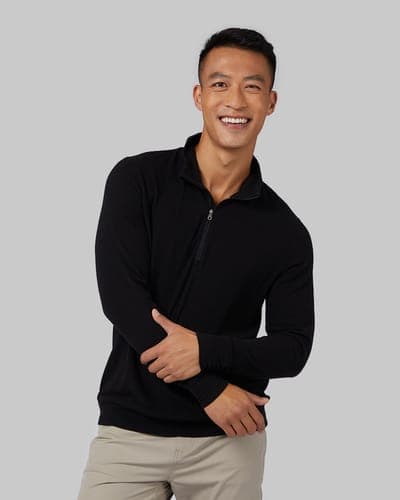 MEN'S SWEATER KNIT 1/4 ZIP TOP 1