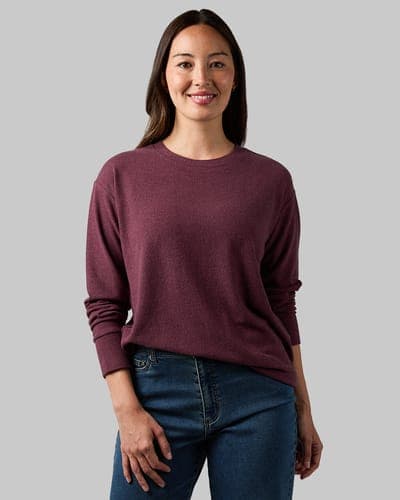 WOMEN'S SOFT SWEATER KNIT CREW TOP 5