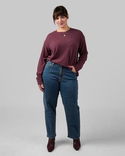 WOMEN'S SOFT SWEATER KNIT CREW TOP 12