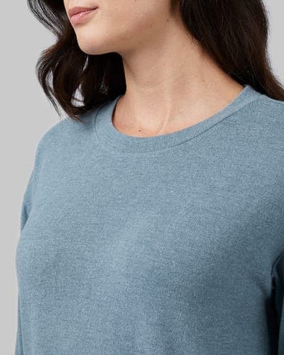 WOMEN'S SOFT SWEATER KNIT CREW TOP 22