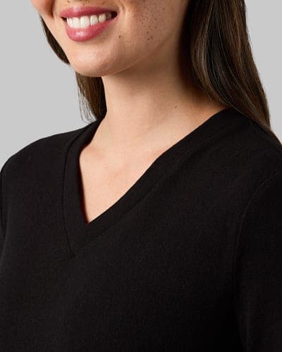 WOMEN'S SOFT SWEATER KNIT VNECK TOP 2