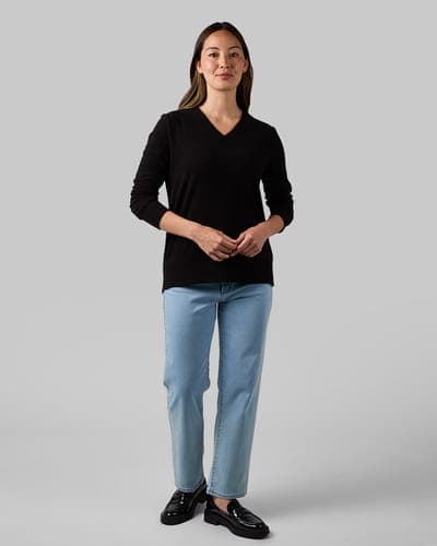 WOMEN'S SOFT SWEATER KNIT VNECK TOP 4