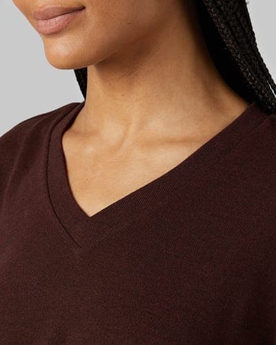 WOMEN'S SOFT SWEATER KNIT VNECK TOP 6