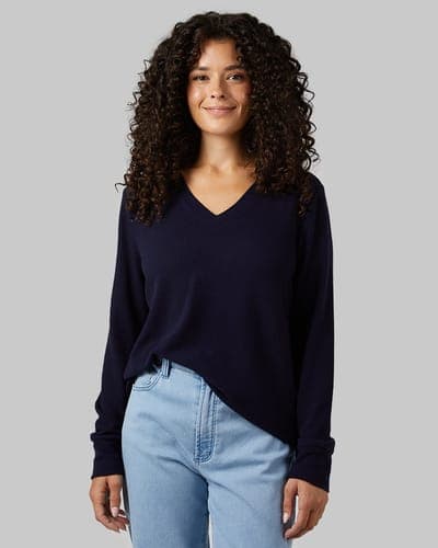 WOMEN'S SOFT SWEATER KNIT VNECK TOP 9