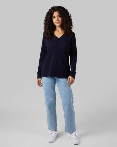 WOMEN'S SOFT SWEATER KNIT VNECK TOP 12