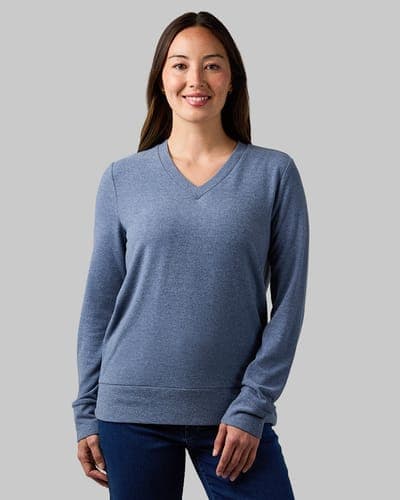 WOMEN'S SOFT SWEATER KNIT VNECK TOP 21