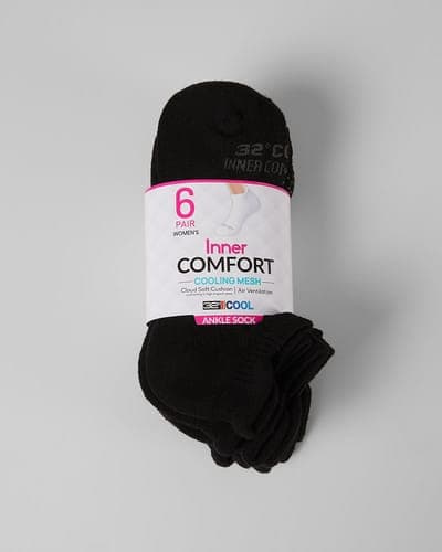WOMEN'S 6-PACK COOL COMFORT ANKLE RUNNING SOCKS 2