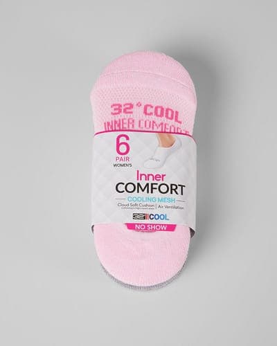 WOMEN'S 6-PACK COOL COMFORT NO SHOW SOCKS 14