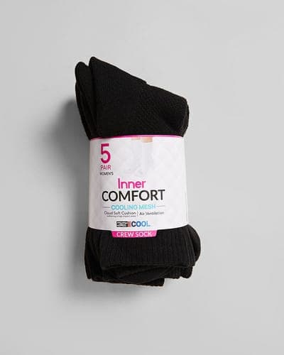 WOMEN'S 5-PACK COOL COMFORT CREW SOCKS 2