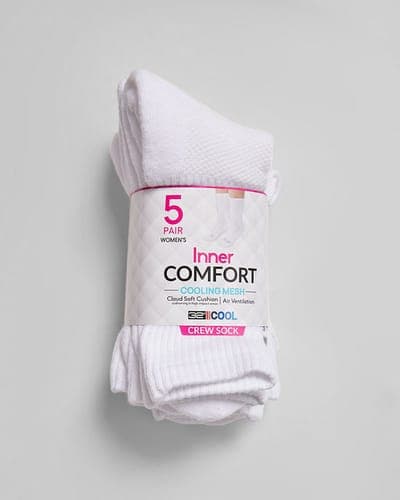 WOMEN'S 5-PACK COOL COMFORT CREW SOCKS 8