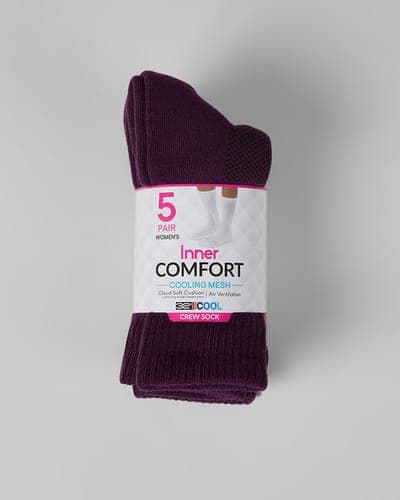 WOMEN'S 5-PACK COOL COMFORT CREW SOCKS 26