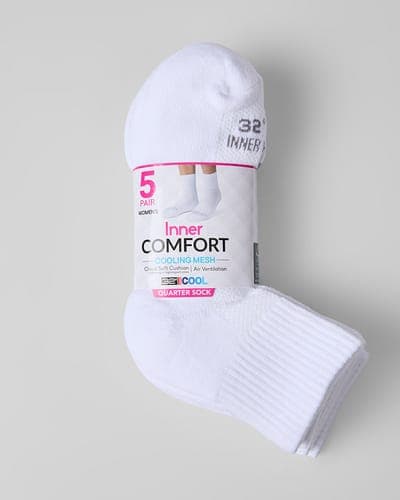 WOMEN'S 5-PACK COOL COMFORT QUARTER SOCKS 8
