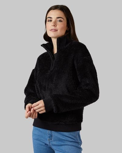 WOMEN'S FLUFFY SHERPA 1/4 ZIP TOP 1