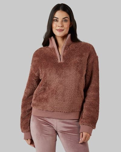 WOMEN'S FLUFFY SHERPA 1/4 ZIP TOP 5