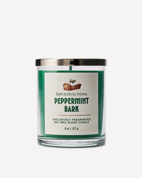 Peppermint Bark Single Wick Candle