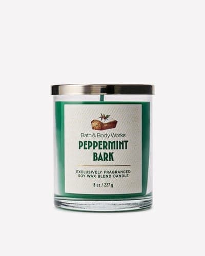 Peppermint Bark Single Wick Candle 1