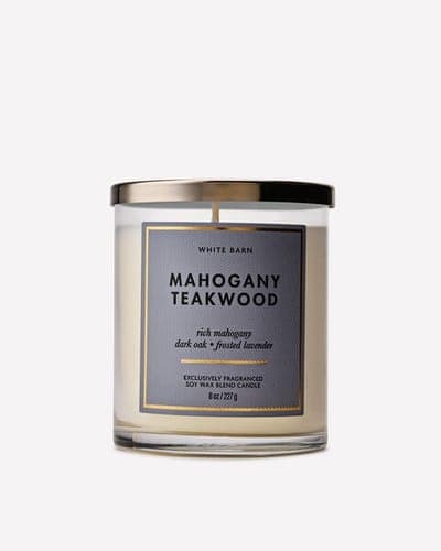 Mahogany Teakwood Single Wick Candle 1