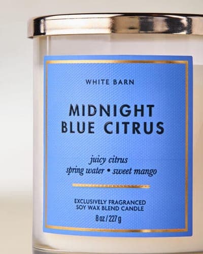 Midnight Blue Citrus Single Wick Candle 2